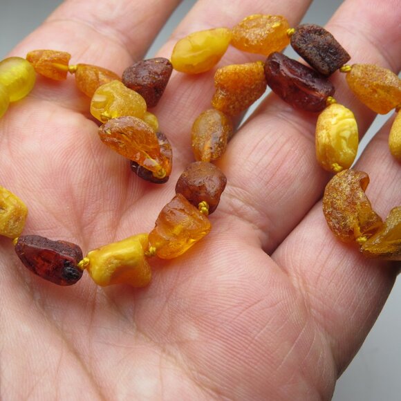 Authentic Amber Teething Unisex Necklace 12.5" Infant/Baby Premium Quality - Picture 2 of 3